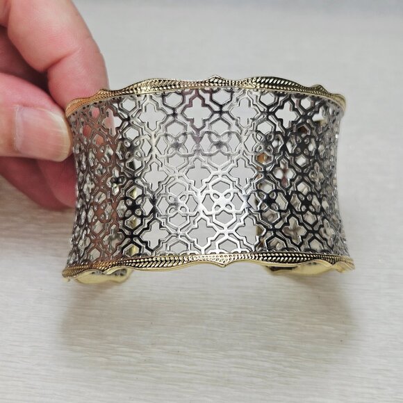 Candice Gold Cuff Bracelet in Silver Filigree Mix - Picture 5 of 6